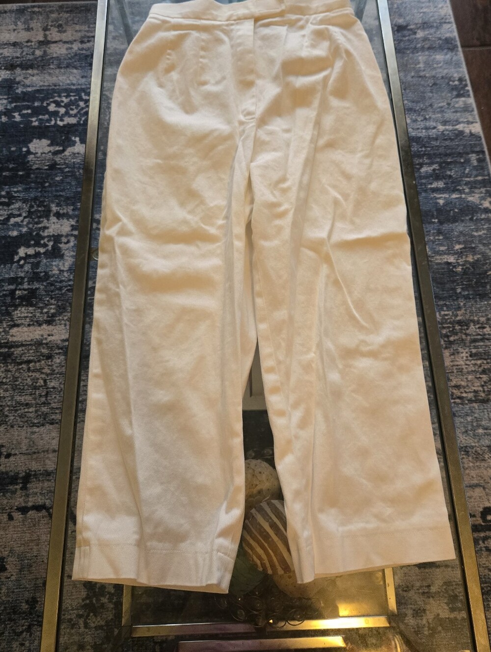 Vintage Harve Benard White Capri Pants Womens 4P Crop Side Zip Cotton Stretch